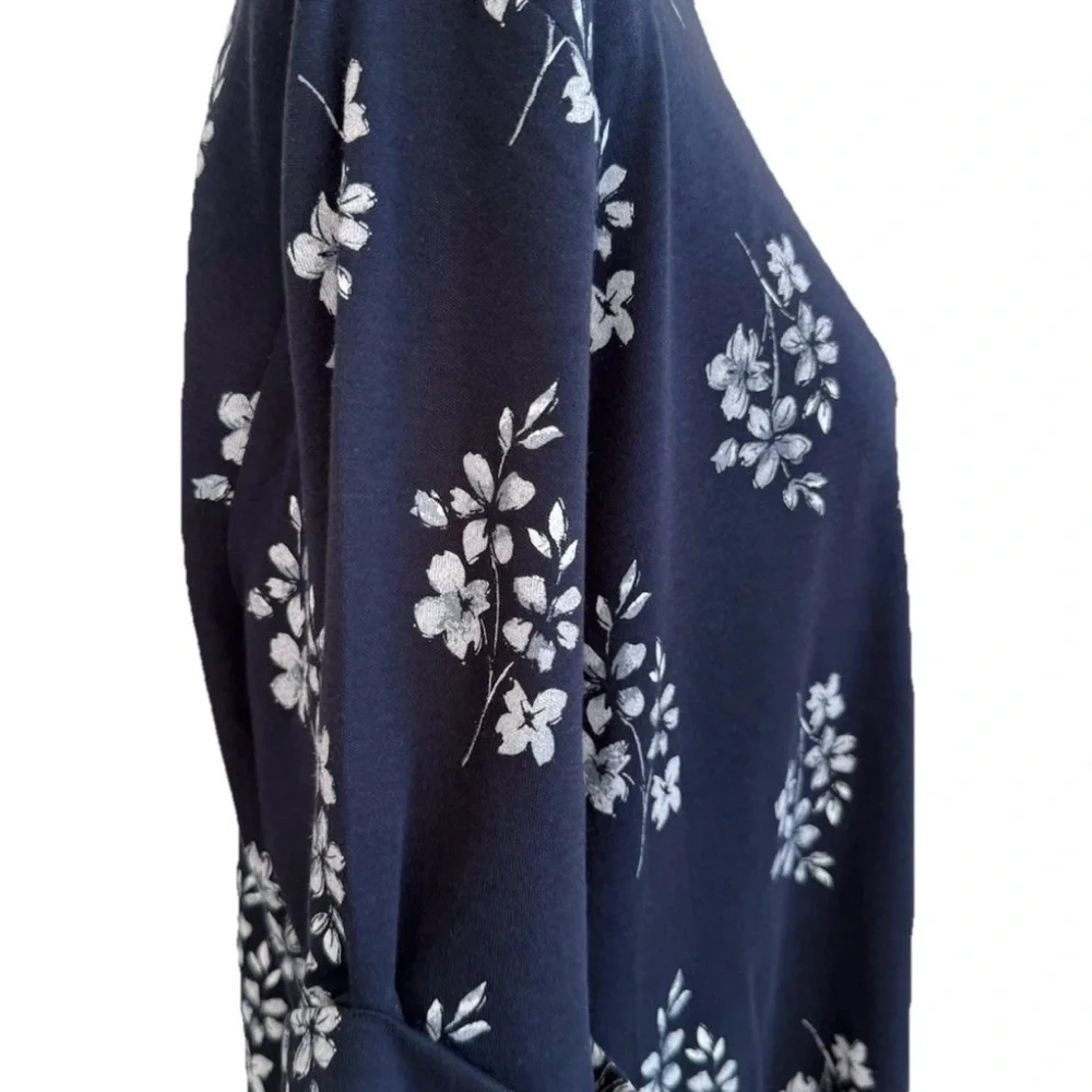 Style&Co. Women’s Short Sleeve Navy & Light Blue Floral Top, Plus Size 3X, NWT - Picture 5 of 12